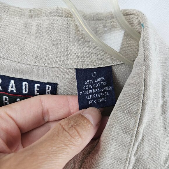 Trader Bay Men  Linen Blend Button Down Short Sleeve Shirt Size Large / Tall - Picture 3 of 5